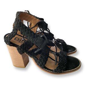 Diba Womens Pop Art Heels, Black Leather, Size 8